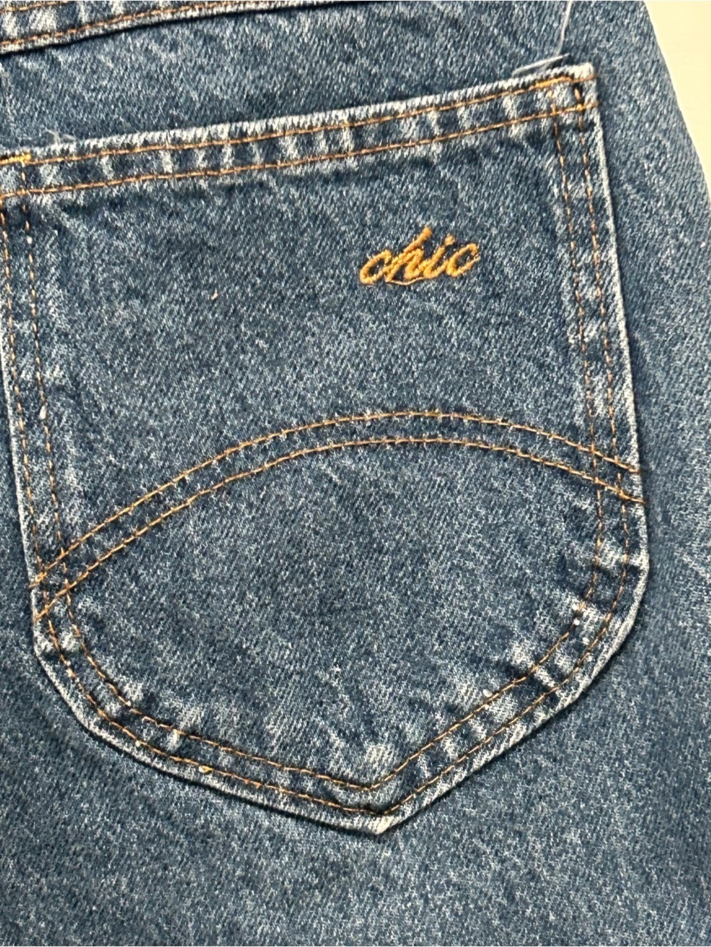 Vintage Chic Mom Jeans Medium Blue High Waist Made In USA 80s Taper Denim Sz 14 - Picture 9 of 13